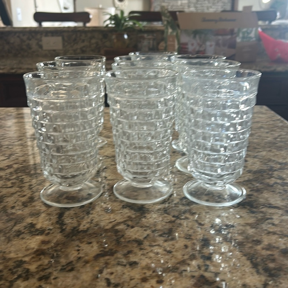 Set of 10 vintage Indian whitetail clear glasses